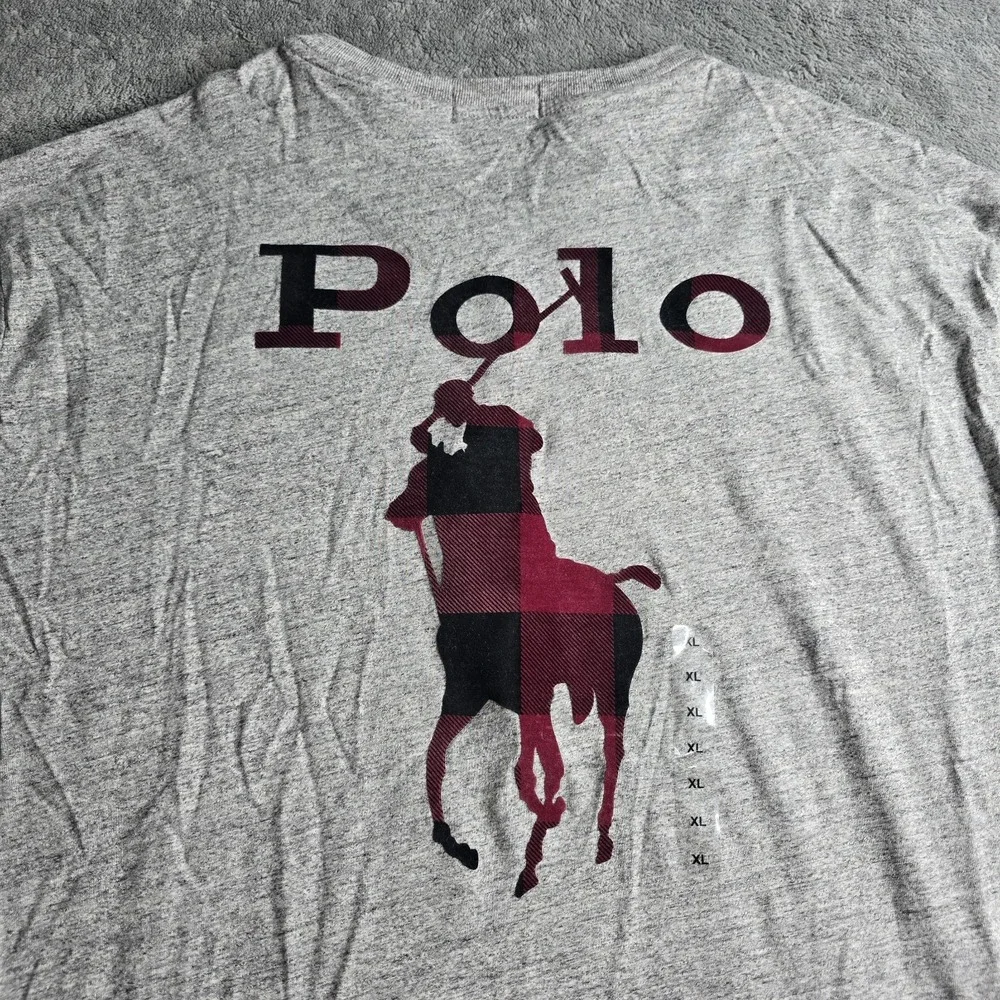 Polo Ralph Lauren Men's Classic Fit Big Pony L/S Shirt Gray Buffalo Plaid  XL